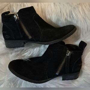 Womens Black UGG Aureo II Suade Ankle Boots Size 8